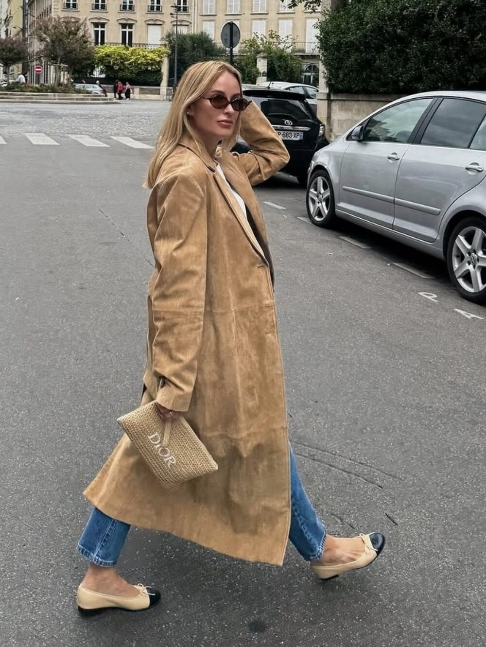 ZARA 100% Suede Leather Coat ZW Collection Limited Edition  Tan Size L NWT